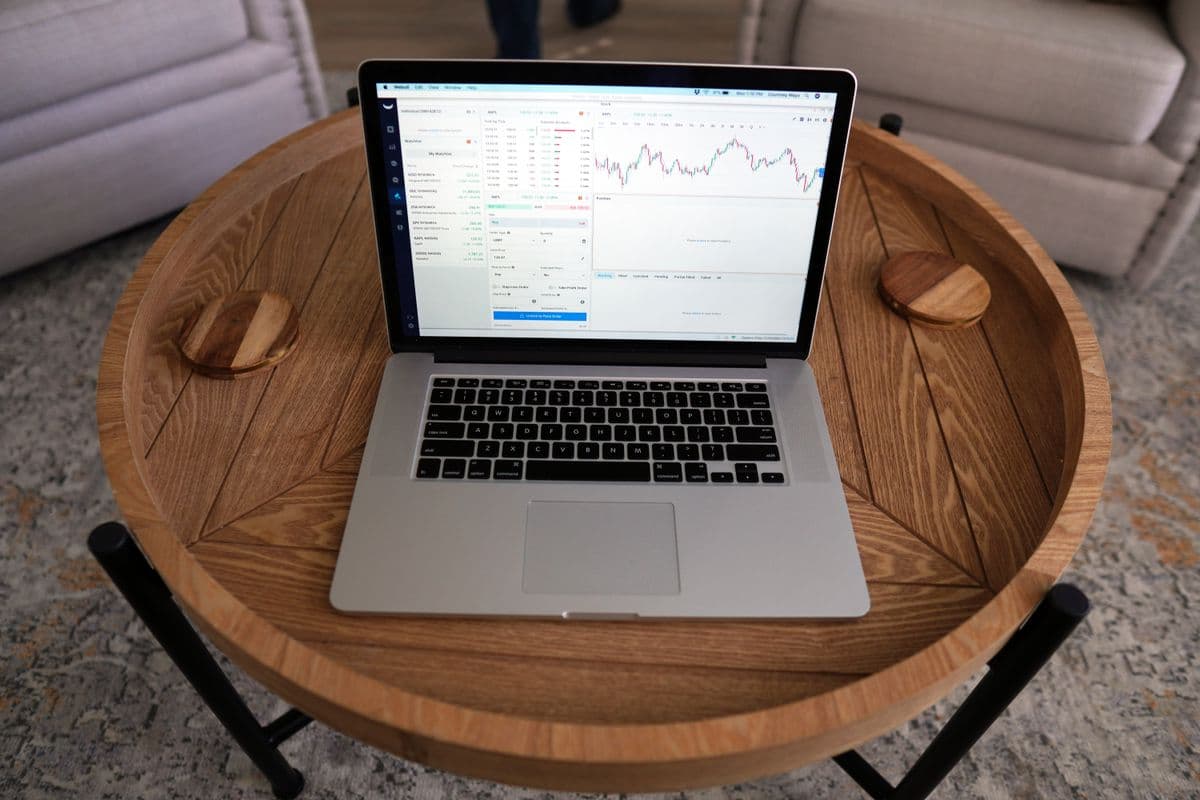 Business software running on a laptop